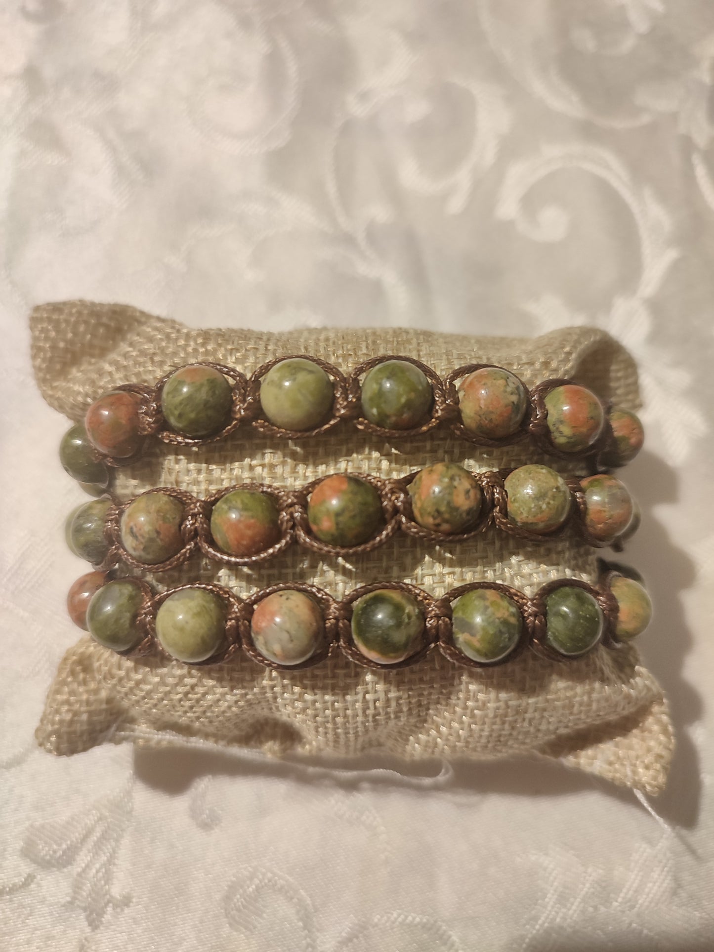 BRACCIALE TIBETANO UNAKITE