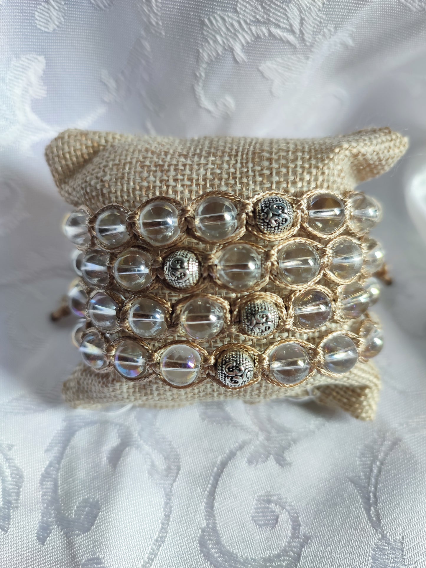 Bracciale tibetano Quarzo ialino aura