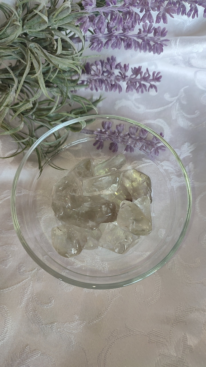 Prasiolite burattata a mano