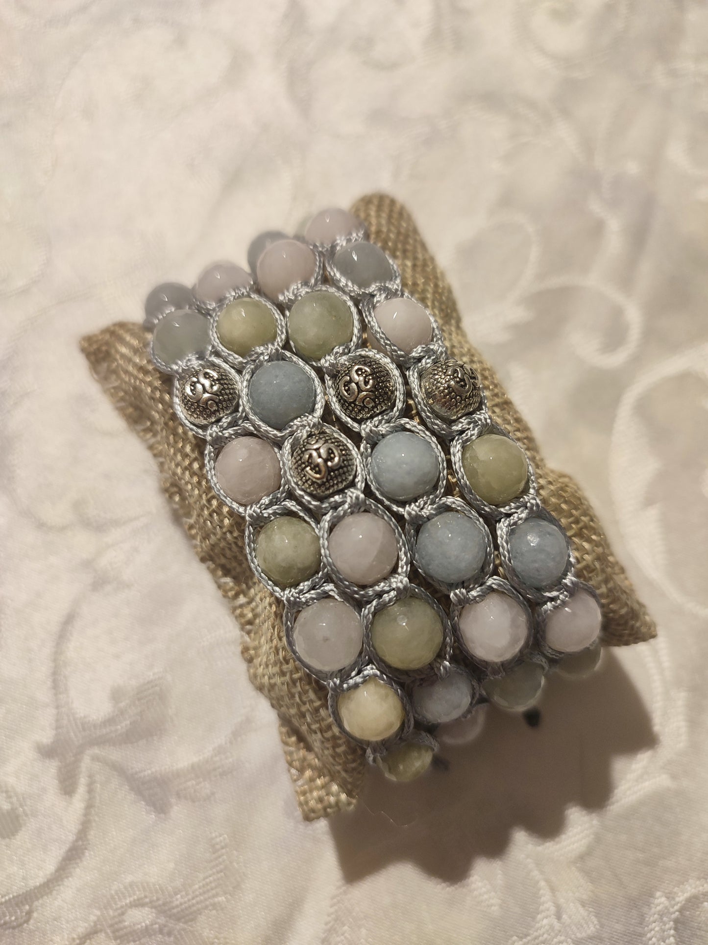 BRACCIALE TIBETANO MORGANITE