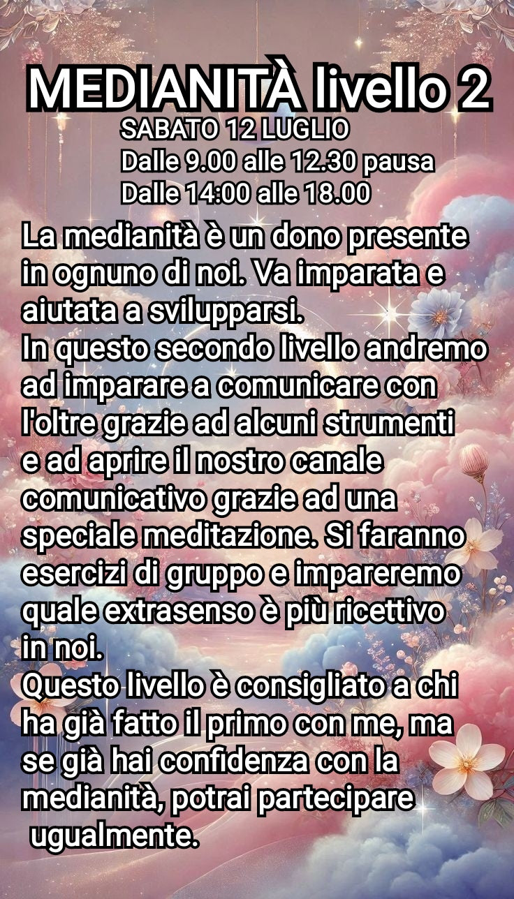 CORSO MEDIANITÀ LIVELLO 2. 12 Luglio