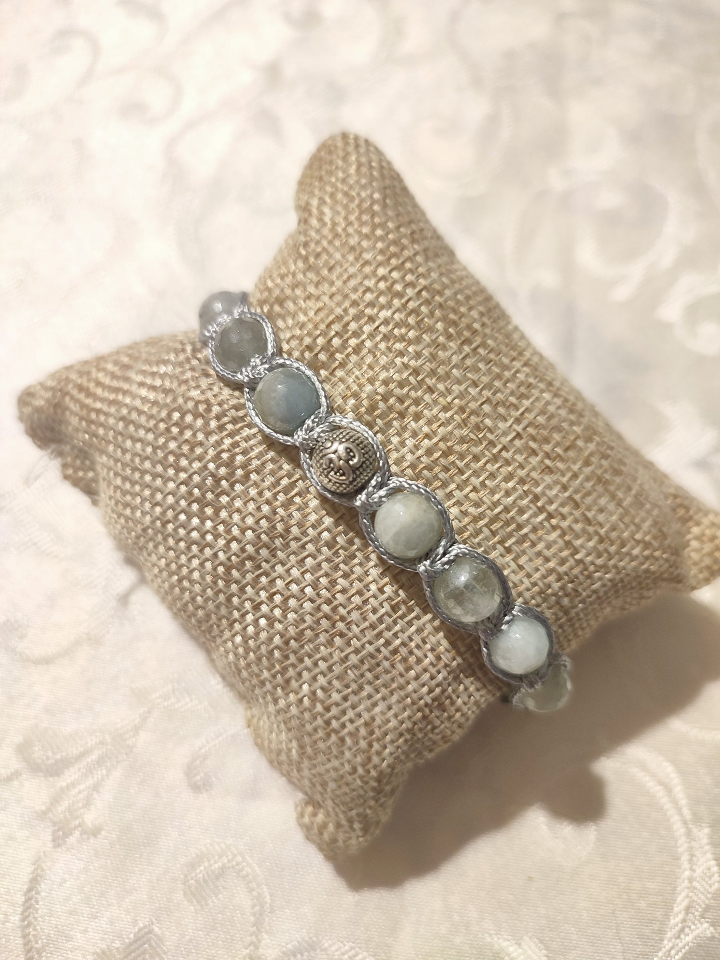 BRACCIALE TIBETANO ACQUAMARINA