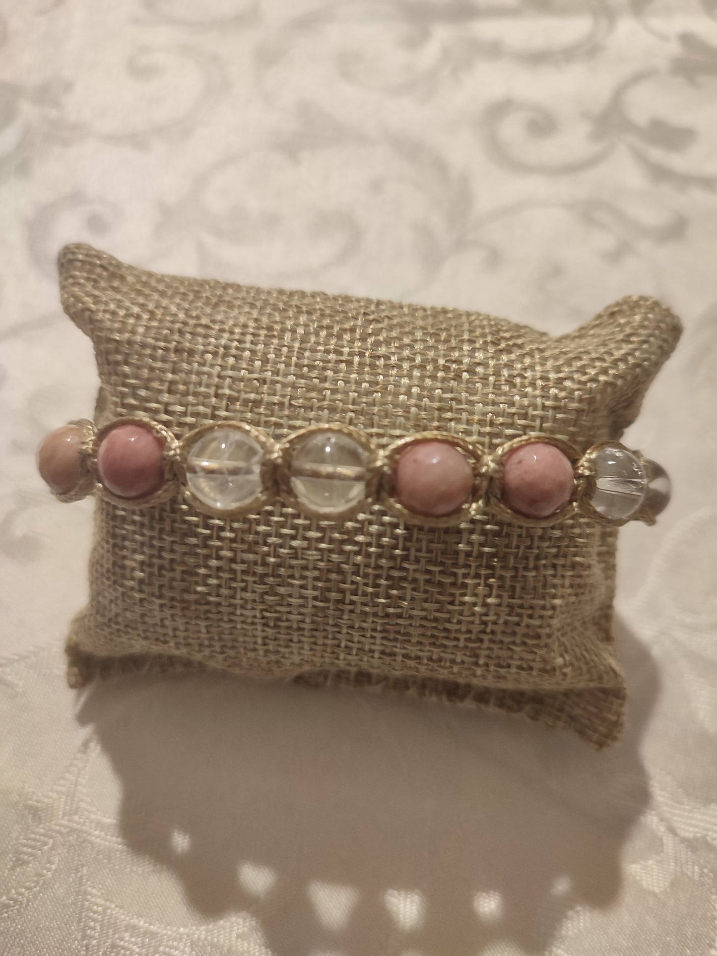 BRACCIALE TIBETANO RODONITE