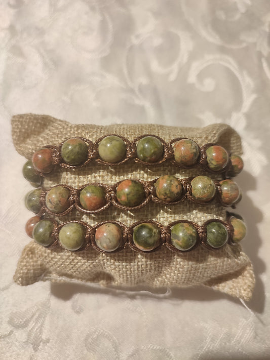 BRACCIALE TIBETANO UNAKITE