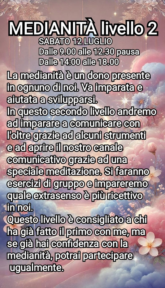 CORSO MEDIANITÀ LIVELLO 2. 12 Luglio
